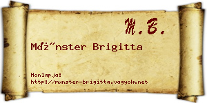 Münster Brigitta névjegykártya